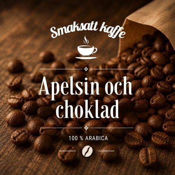 Apelsin och choklad är ett smaksatt kaffe av 100 % Arabica med len choklad och fruktig apelsin. En klassisk kombination som för tankarna till Romerska bågar.