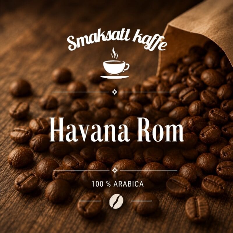 Havana Rom Havana Rom är ett mellanrostat smaksatt kaffe av 100 % Arabica med karaktär av söt mörk rom, mjuk vanilj och fina toner av tropisk frukt.