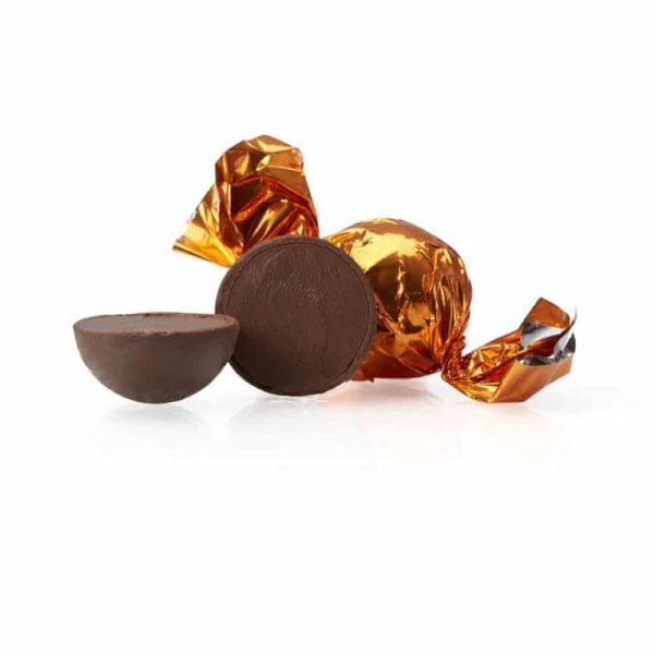 Mörk chokladtryffel med chokladkrämsfyllning. Kakaohalt minst 70%. Förpackningen innehåller 10 stycken.