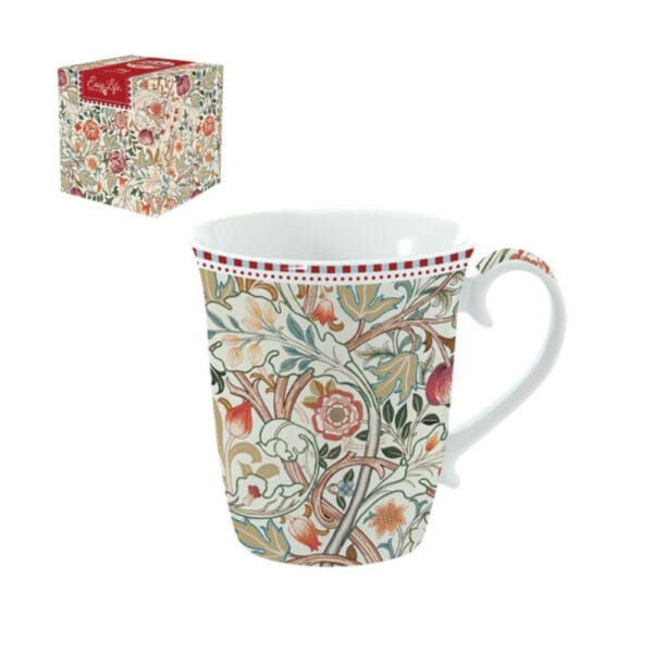 Mugg i porslin med motivet Mary Isobel av William Morris. Muggen rymmer 275 ml och tål maskindisk och mikro. Levereras i presentförpackning.