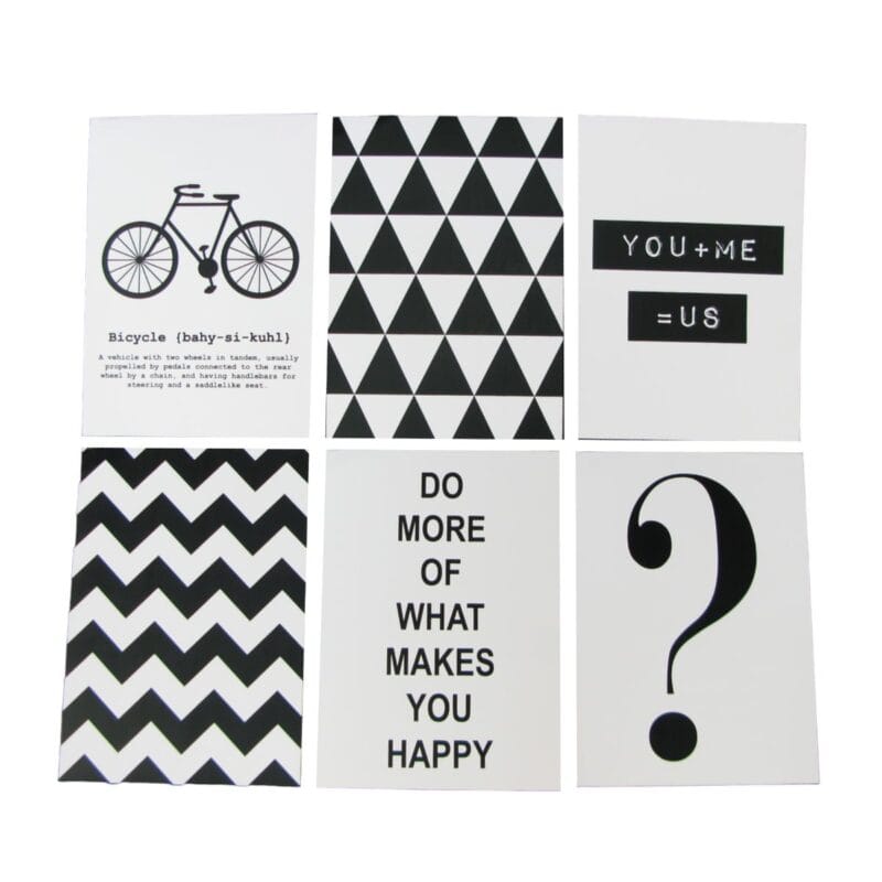 Gör någon glad, skicka ett vykort tofw (the old fashion way)! Set med 6 kort i olika trevliga utföranden. Mått 10x15 cm (hxb).