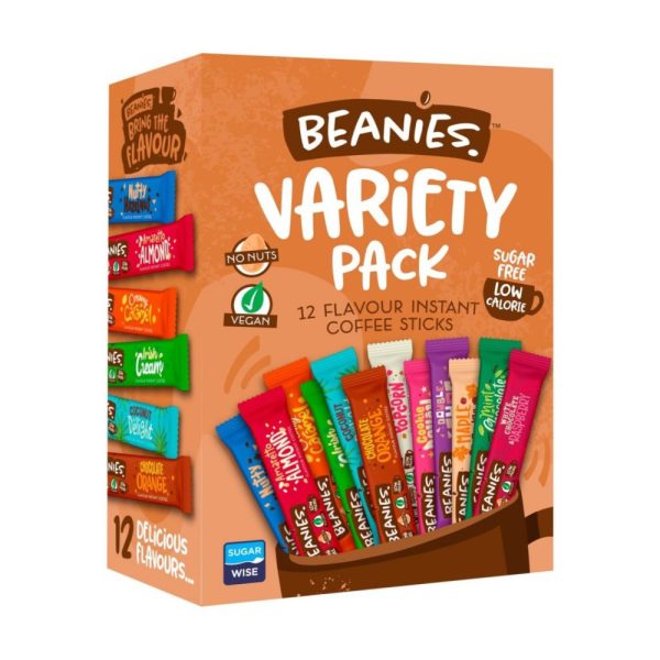 Har du svårt att bestämma dig för en smak eller är du nyfiken på smaksatt snabbkaffe? Prova Beanies Variety Pack, en perfekt prova på förpackning.