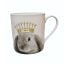 Vit keramikmugg med kanin-Queen of comforts. Höjd 9 cm, diameter 8,5 cm.