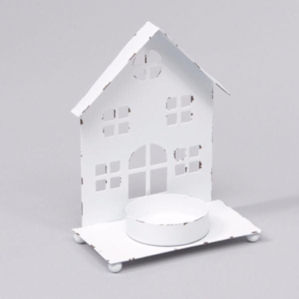 Värmeljushållare husfasad vit