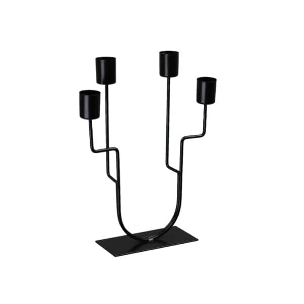 Ljusstake i svart metall H 23,5 cm