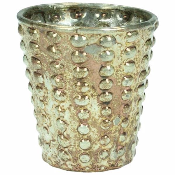 Ljuslykta rustik, silver/brons