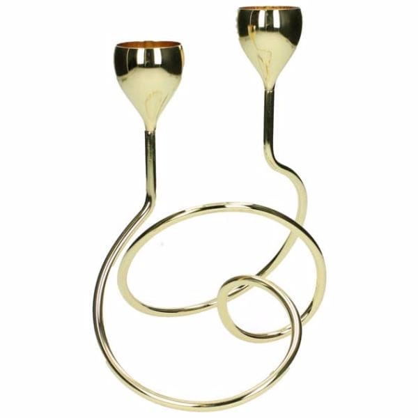 2-armad ljusstake guld, värmeljus