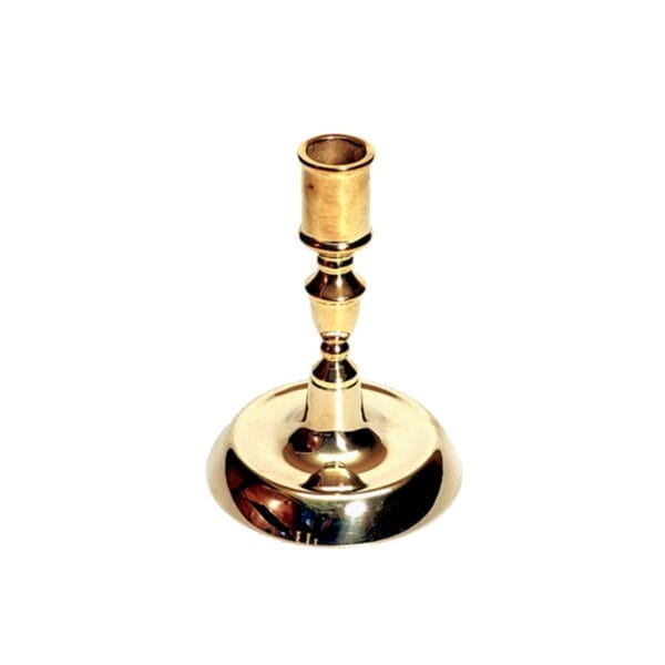 Ljusstake i mässing svensk senbarockmodell från 1700-talets början H 14,5 cm