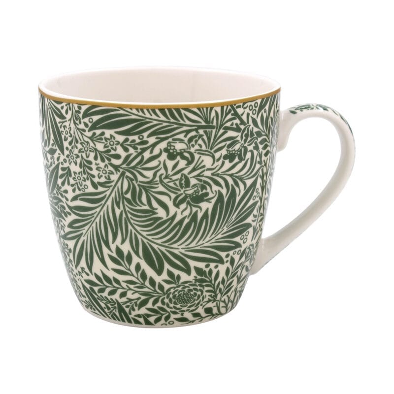 Stor porslinsmugg med mönster av William Morris. Muggen rymmer ca 4 dl och tål mikro och maskindisk.