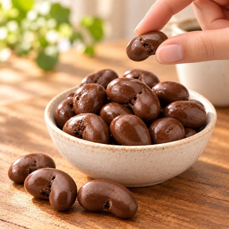 Cashewnötter dragerade med mjölkchoklad. En elegant kombination av len choklad och cashewnötens milda, krämiga karaktär.
