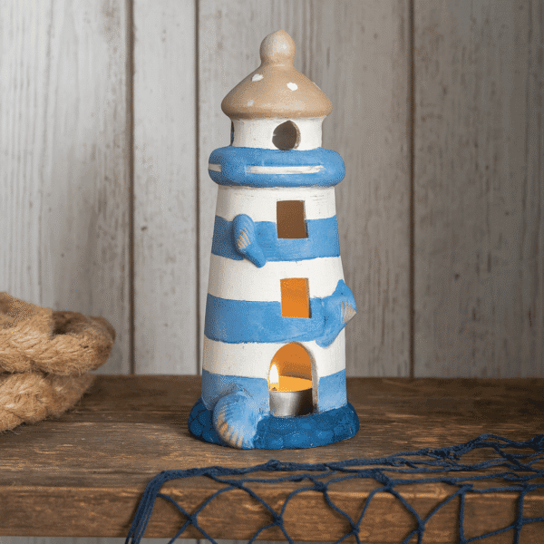 Ljuslykta Fyrtorn keramik 20,5 cm