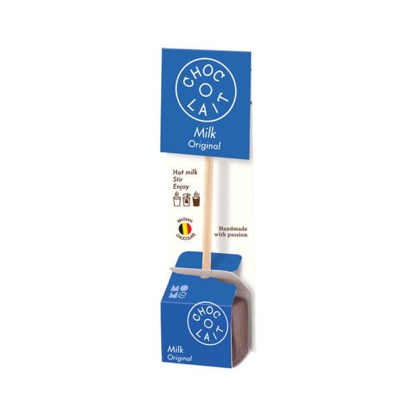 Lyxig varm choklad på pinne gjord av äkta belgisk mjölkchoklad. Rör ner i varm mjölk och njut av en krämig, fyllig och len chokladupplevelse.
