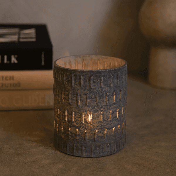 Rustik ljuslykta glas 10 cm