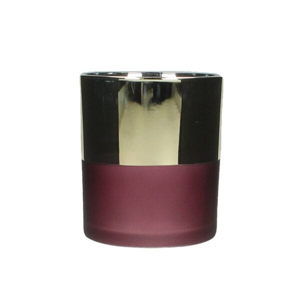 Ljuslykta guld/bordeaux H 10 cm