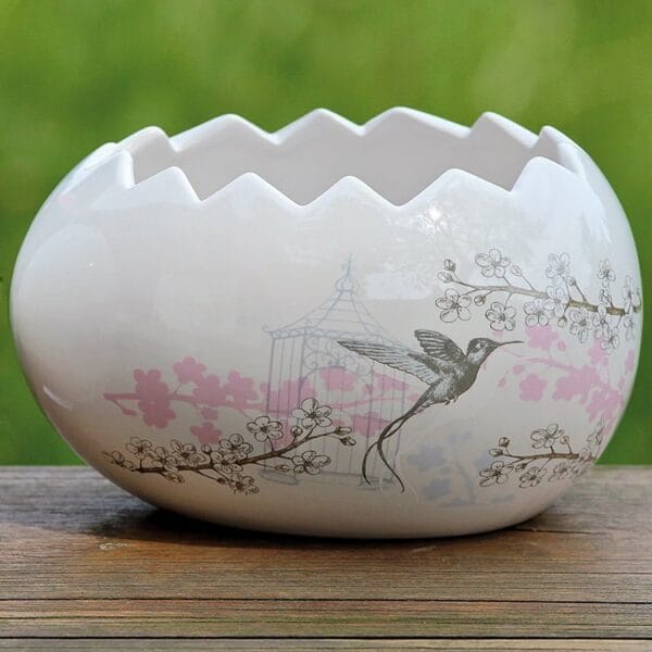 Skål/kruka Ägg porslin 20 cm