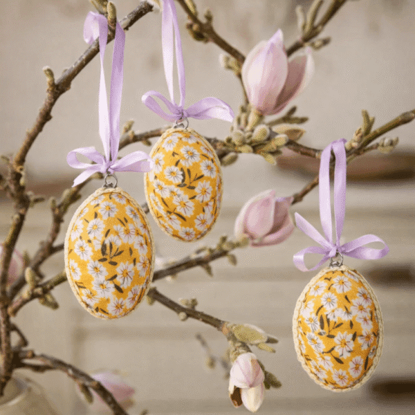 Hängdekorationer ägg gula 4-pack