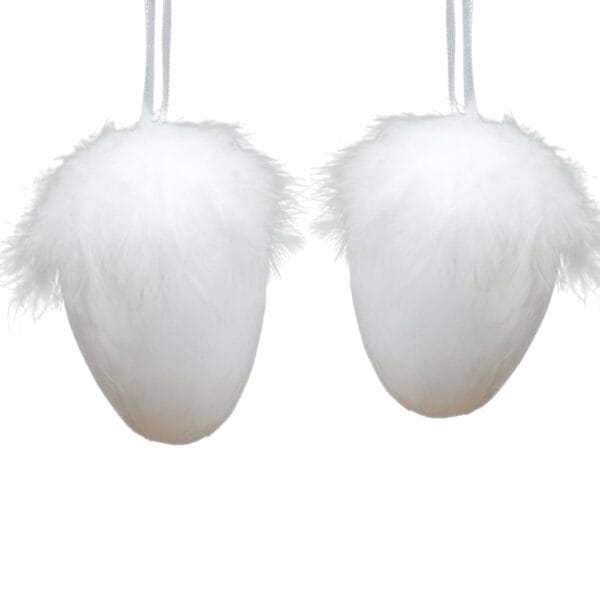Hängdekoration ägg vit 12 cm, 2 st/set
