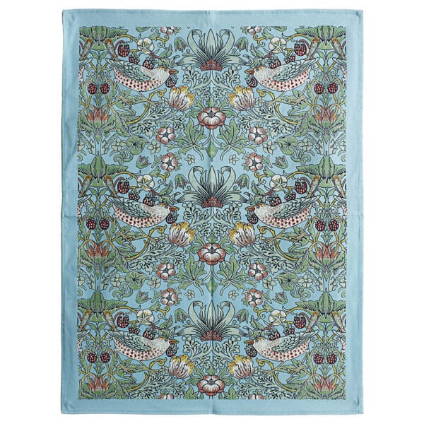 En kökshandduk med vackert mönster av William Morris. En prydnad i köket, matcha gärna med grytvante i samma mönster. Material: 100% bomull.