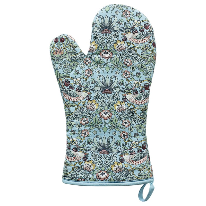 En grytvante med vackert mönster av William Morris som pryder sin plats i köket samtidigt som den är praktisk och lätt att använda.