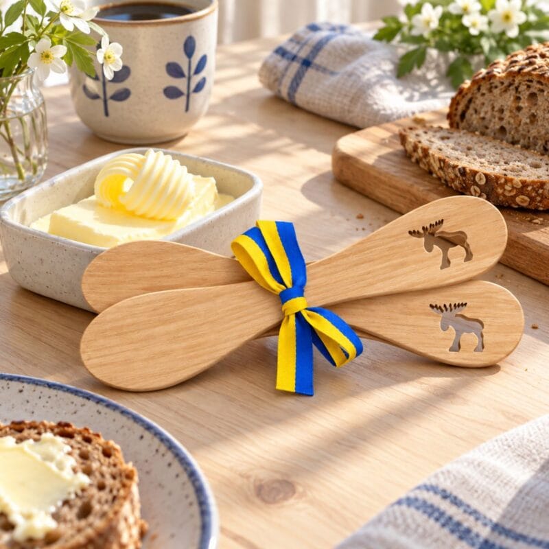 Smörknivar tillverkade i björk och behandlade med olja. Den mjuka formen ligger bekvämt i handen och gör knivarna både praktiska och dekorativa.
