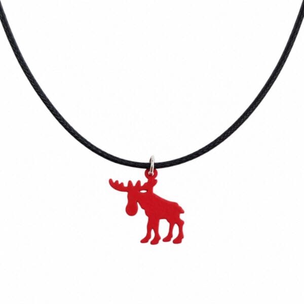 Halsband älg röd svenskt hantverk