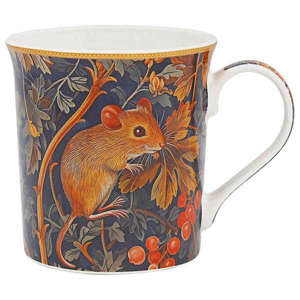 William Morris Wildlife mugg i fine china med detaljrikt djurmotiv. Rymmer 300 ml, tål diskmaskin och mikro. Levereras i dekorativ presentkartong.