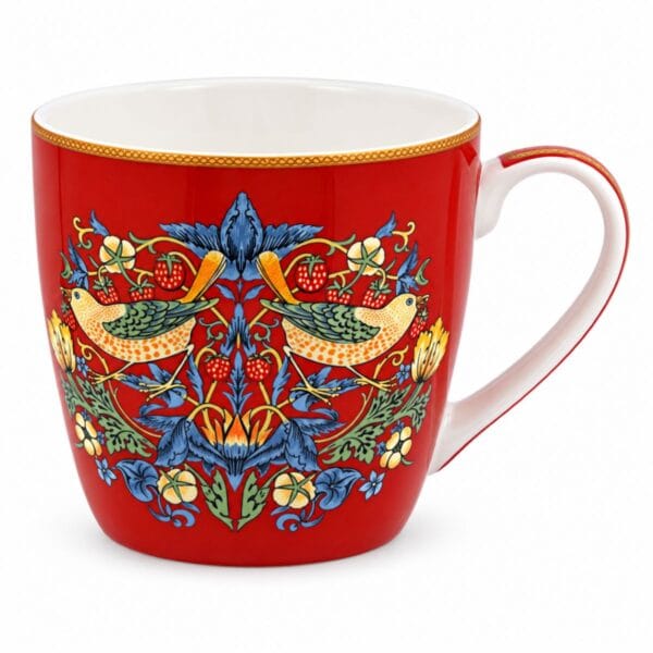 William Morris Strawberry Thief röd Mugg 400 ml